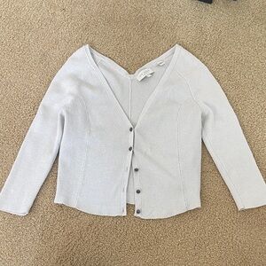 Ted Baker London Light Gray V-Neck Cardigan size 1